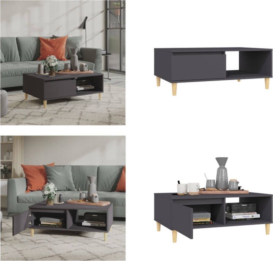VidaXL Salontafel 90x60x35 cm spaanplaat grijs Tafel Tafels Tafeltje Tafeltjes