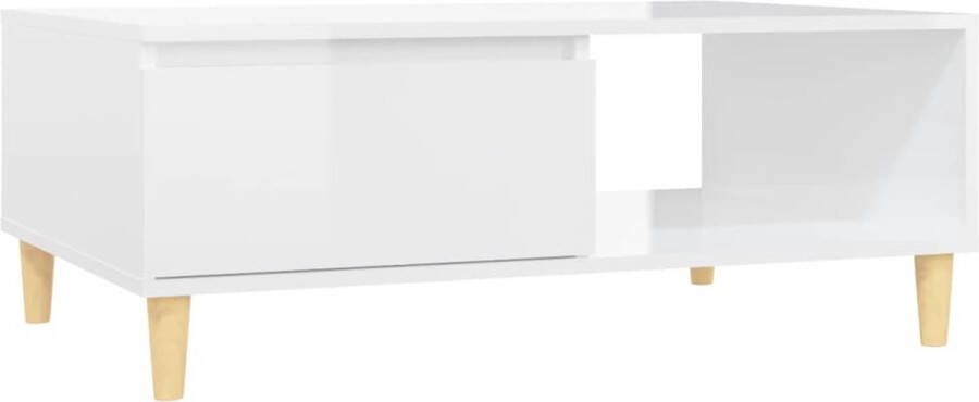 VidaXL Salontafel Hoogglans Wit 90x60x35 cm Salontafel Middentafel Houten Tafel Witte Tafel Hoogglans Tafel Livingroom Furniture Meubilair - Foto 2