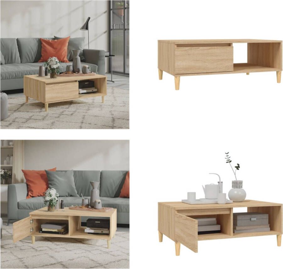 VidaXL Salontafel 90x60x35 cm spaanplaat sonoma eikenkleurig Tafel Tafels Tafeltje Tafeltjes