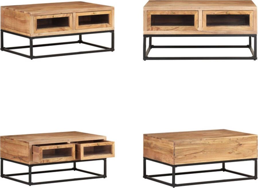 VidaXL Salontafel 90x60x40 cm massief acaciahout Salontafel Salontafels Tafel Tafels