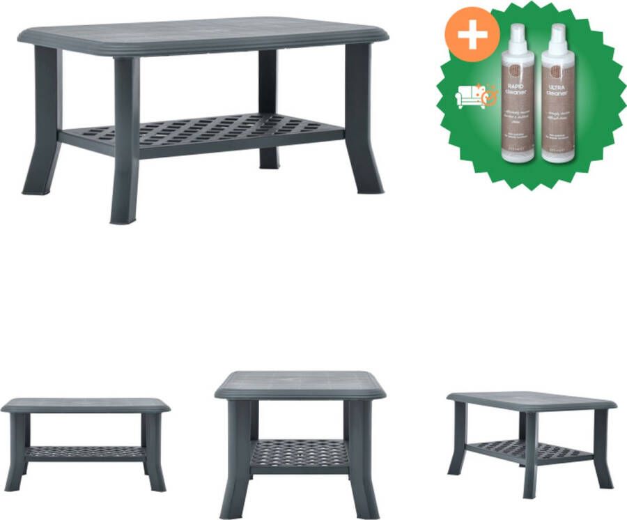 VidaXL Salontafel 90x60x46 cm kunststof groen Tafel Inclusief Onderhoudsset