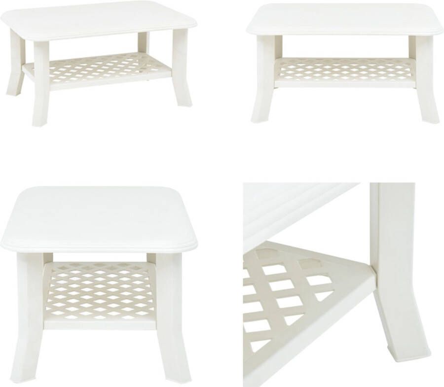 VidaXL Salontafel 90x60x46 cm kunststof wit Salontafel Salontafels Koffie Tafel Koffie Tafels