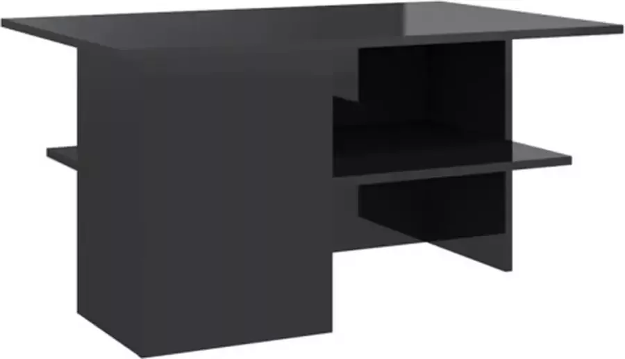 VidaXL -Salontafel-90x60x46 5-cm-spaanplaat-hoogglans-zwart - Foto 2