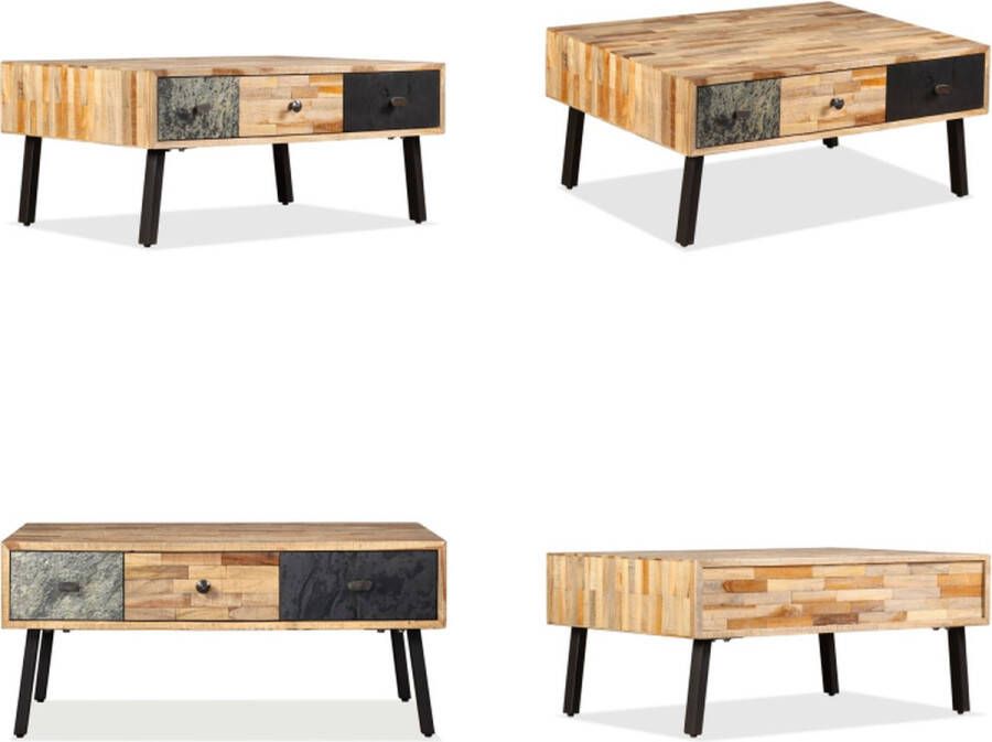 VidaXL Salontafel 90x65x40 cm massief gerecycled teakhout Salontafel Salontafels Bijzettafeltje Bijzettafels