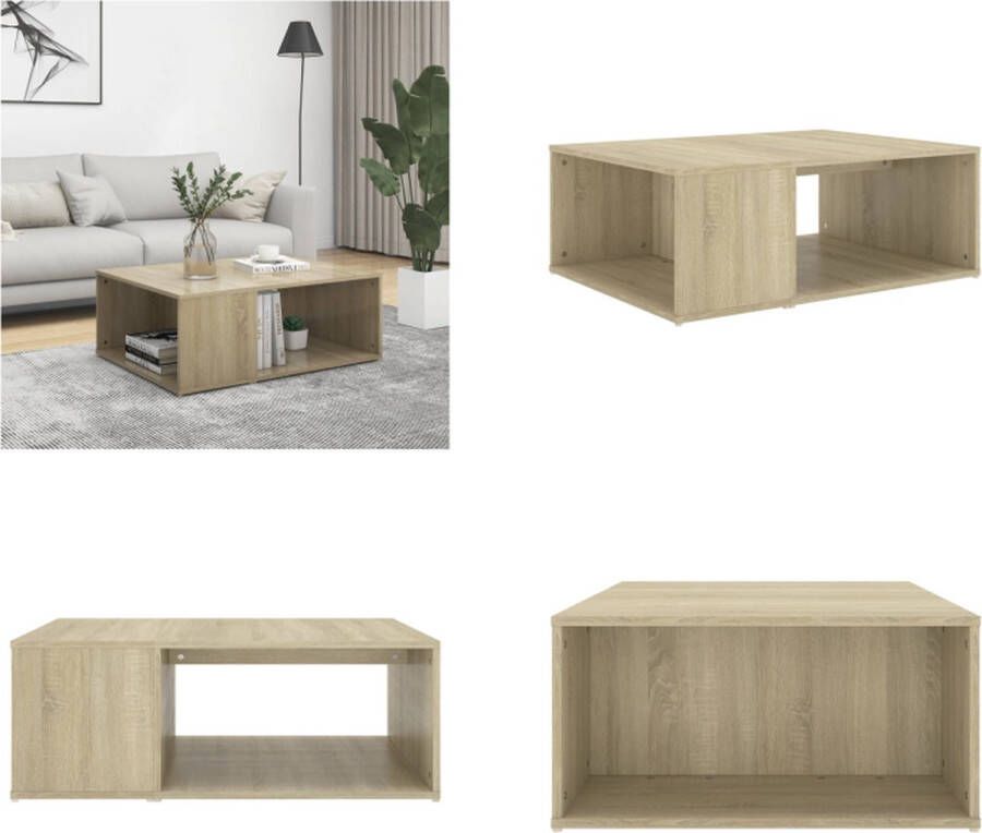 VidaXL Salontafel 90x67x33 cm bewerkt hout sonoma eikenkleurig Salontafel Salontafels Koffie Tafel Koffie Tafels