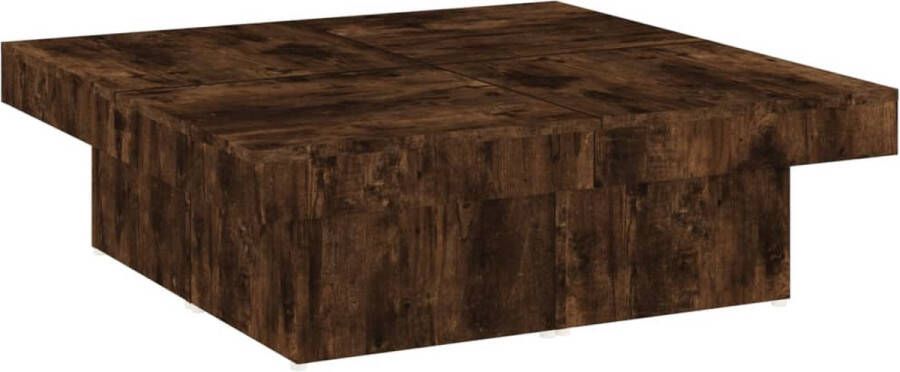 VidaXL Salontafel 90x90x28 cm Gerookt Eiken Salontafel Klassieke Salontafel Houten Salontafel Bruine Salontafel 90x90 Salontafel Gerookte Eik Lage Tafel Koffietafel Tv Tafellaar