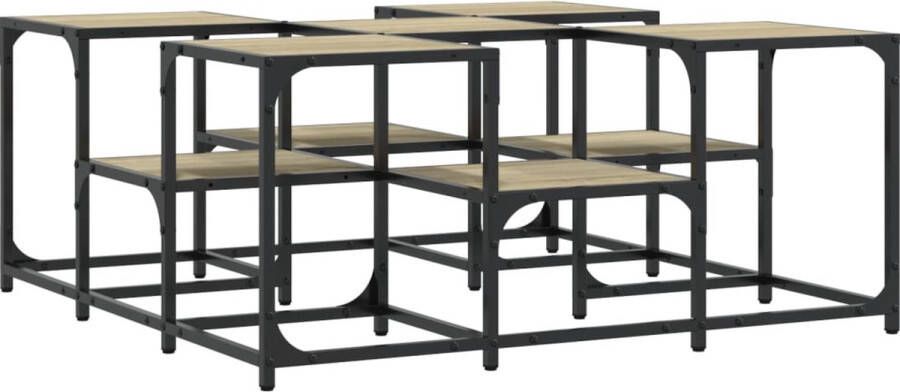 VidaXL Salontafel 91x91x40 cm bewerkt hout sonoma eikenkleurig