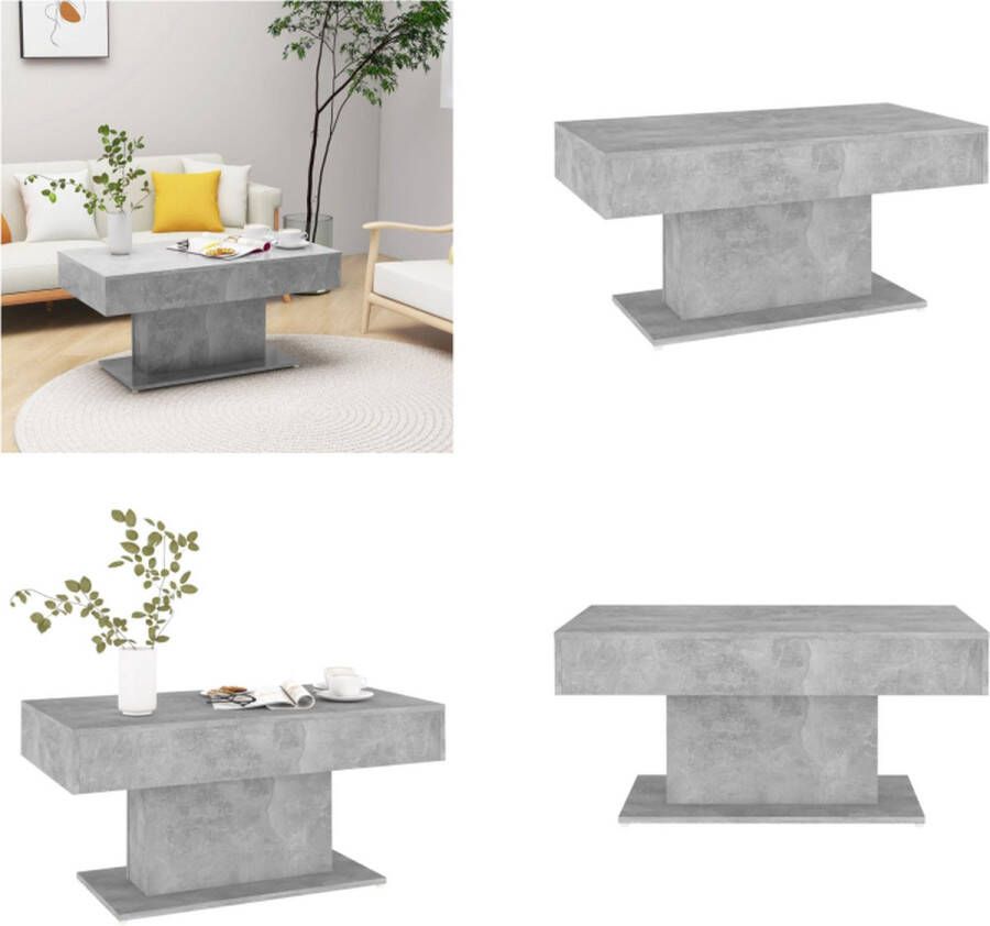 VidaXL Salontafel 96x50x45 cm bewerkt hout betongrijs Salontafel Salontafels Koffietafel Koffietafels