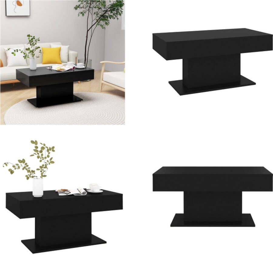VidaXL Salontafel 96x50x45 cm bewerkt hout zwart Salontafel Salontafels Koffietafel Koffietafels