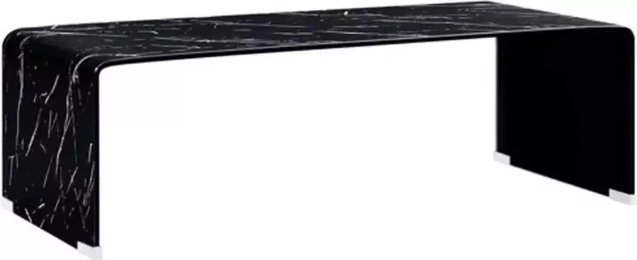 VIDAXL Salontafel 98x45x31 cm gehard glas marmer zwart - Foto 1