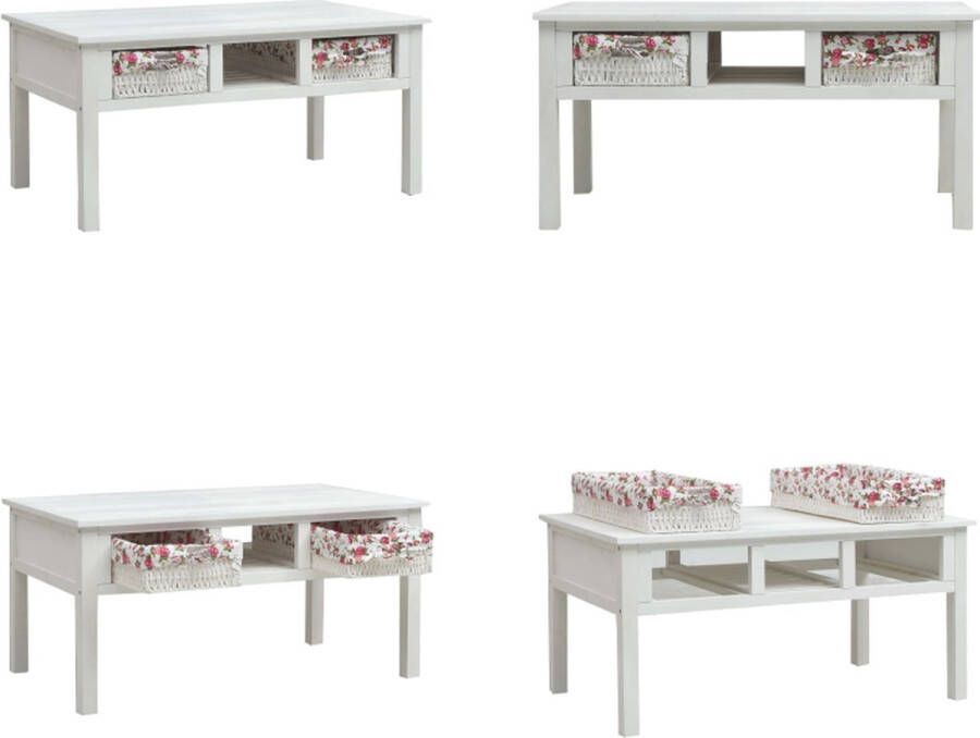 VidaXL Salontafel 99-5x60x48 cm hout wit Salontafel Salontafels Banktafel Banktafels