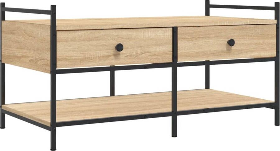 VidaXL -Salontafel-99x50x50-cm-bewerkt-hout-sonoma-eikenkleurig - Foto 3