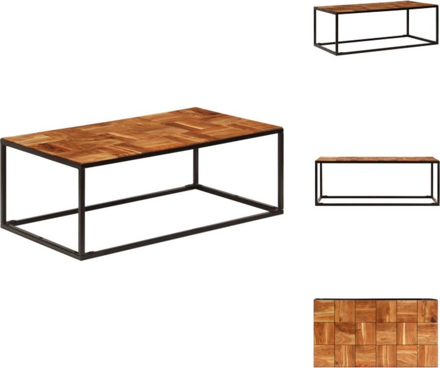 VidaXL Salontafel Salontafels Woonkamertafel Woonkamertafels Salontafel 110x60x40 cm massief acaciahout en staal - Foto 2