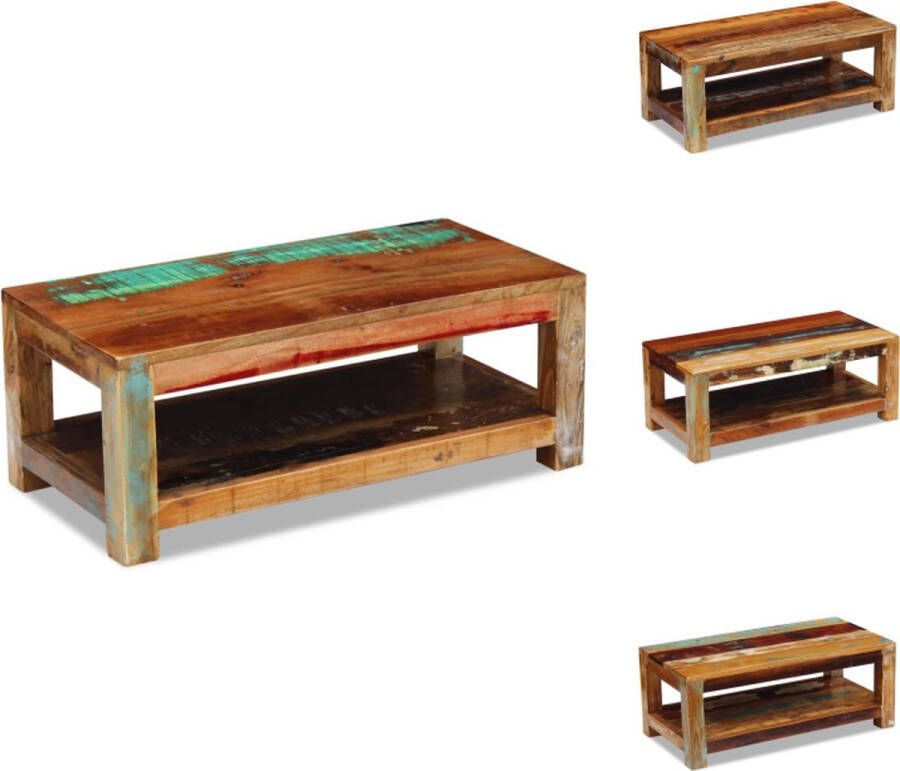 vidaXL Salontafel Antieke Stijl Gerecycled Hout 90x45x35cm Uniek Tafel