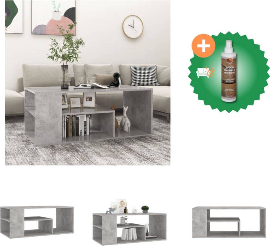 VidaXL Salontafel Betongrijs 100 x 50 x 40 cm Stabiel en duurzaam Tafel Inclusief Houtreiniger en verfrisser