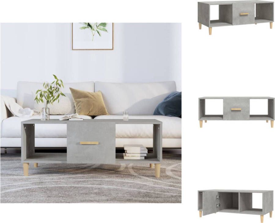 VidaXL Salontafel Salontafels Tafel Bijzettafel Salontafel 102x50x40 cm bewerkt hout betongrijs