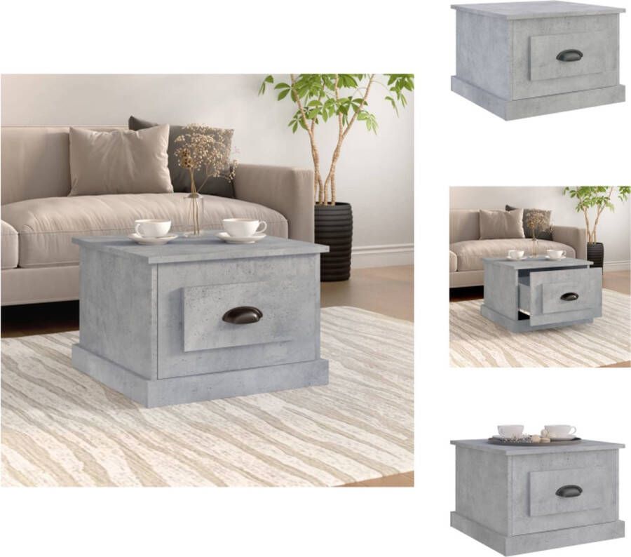 VidaXL Salontafel Salontafels Tafel Bijzettafel Salontafel 50x50x35 cm bewerkt hout betongrijs - Foto 2