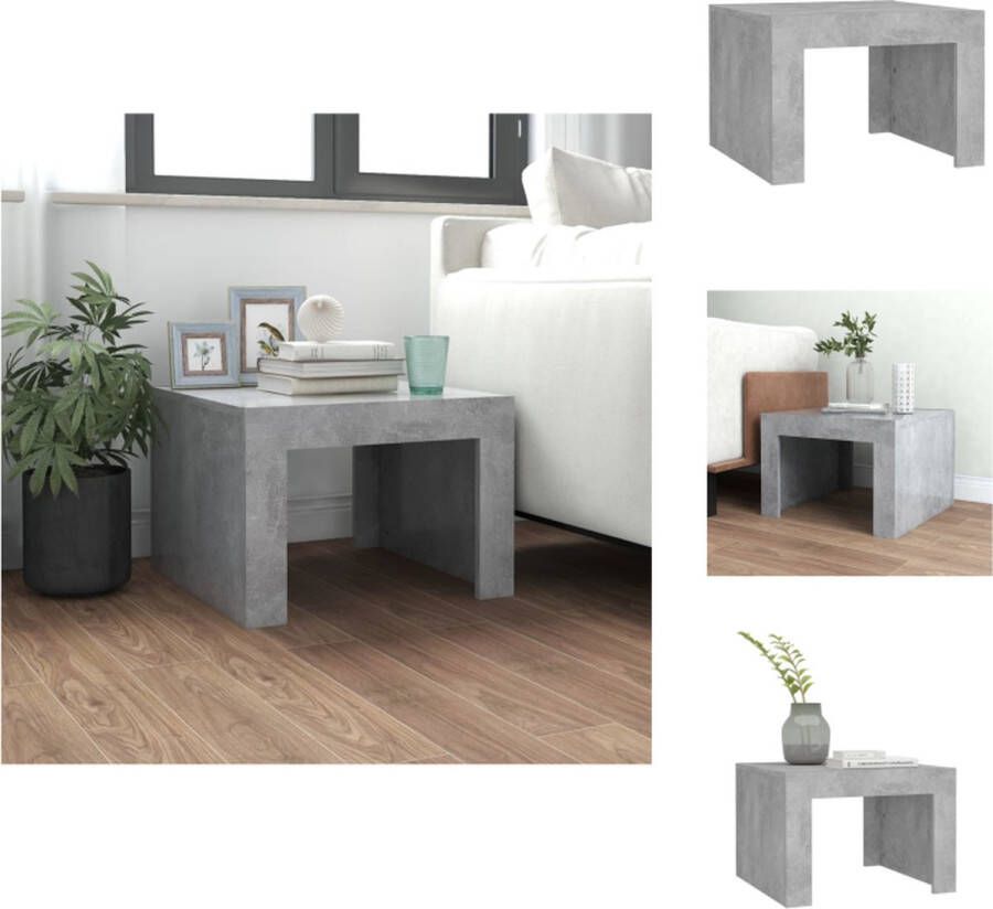 VidaXL Salontafel Salontafels Koffietafel Koffietafels Salontafel 50x50x35 cm bewerkt hout betongrijs