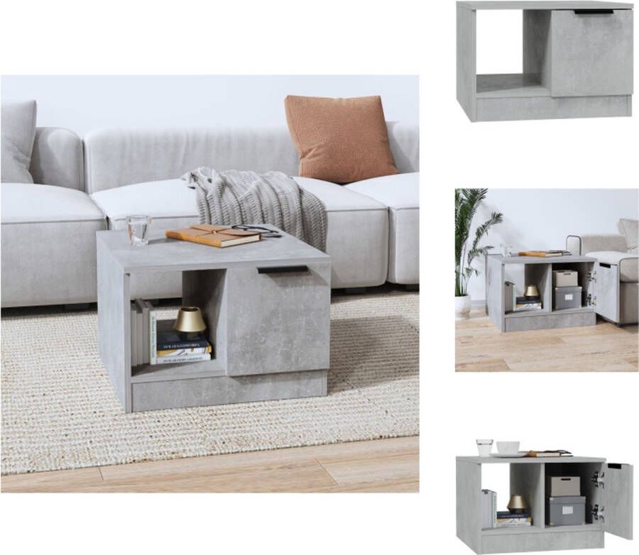 VidaXL Salontafel Salontafels Bijzettafel Tafel Salontafel 50x50x36 cm bewerkt hout betongrijs - Foto 2