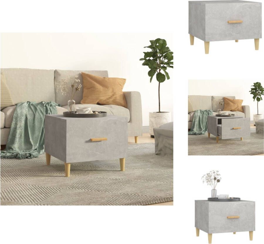 VidaXL Salontafel Salontafels Tafel Bijzettafel Salontafel 50x50x40 cm bewerkt hout betongrijs - Foto 2