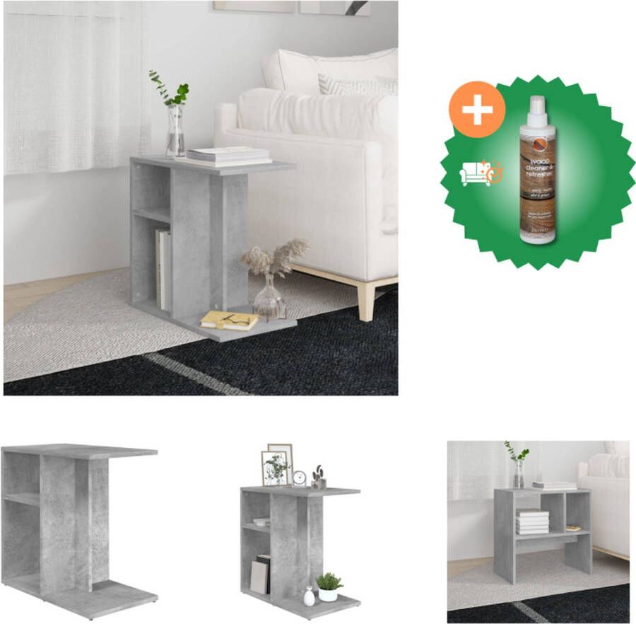 VidaXL Salontafel Betongrijs 50x30x50 cm Montage vereist Tafel Inclusief Houtreiniger en verfrisser