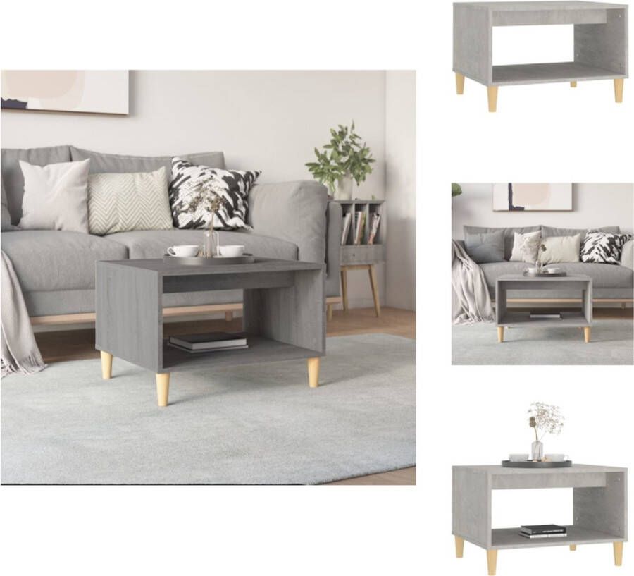VidaXL Salontafel Betongrijs 60 x 50 x 40 cm Met Opbergruimte Tafel