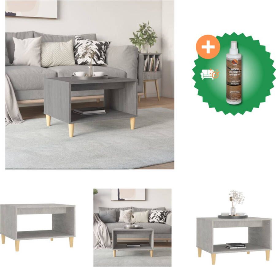 VidaXL Salontafel Betongrijs 60 x 50 x 40 cm Met Opbergruimte Tafel Inclusief Houtreiniger en verfrisser