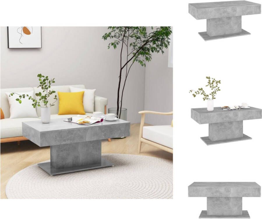 VidaXL Salontafel Salontafels Koffietafel Koffietafels Salontafel 96x50x45 cm bewerkt hout betongrijs - Foto 2