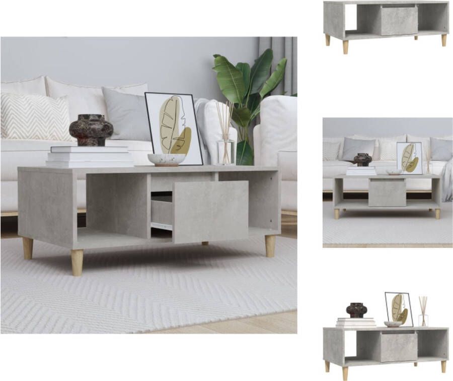 VidaXL Salontafel Salontafels Bijzettafel Bijzettafels Salontafel 90x50x36 5 cm bewerkt hout betongrijs