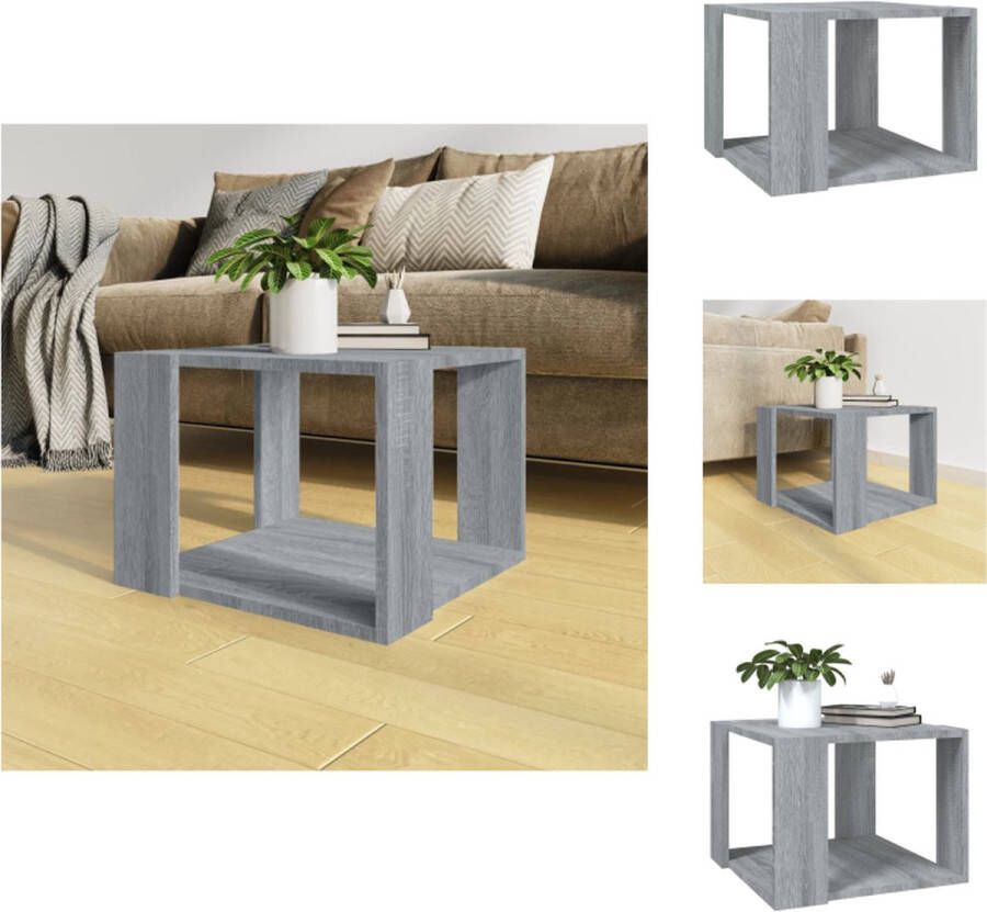 VidaXL Salontafel Salontafels Tafel Bijzettafel Salontafel 40x40x30 cm bewerkt hout grijs sonoma eikenkleurig - Foto 2