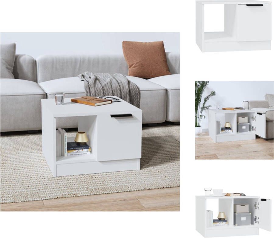 VidaXL Salontafel Salontafels Bijzettafel Tafel Salontafel 50x50x36 cm bewerkt hout wit