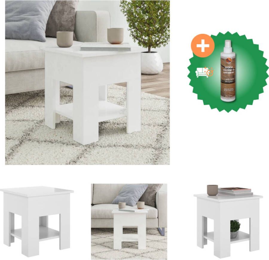 VidaXL Salontafel Bijzettafel met Opbergschap 40 x 40 x 42 cm Grijs Sonoma Eiken Tafel Inclusief Houtreiniger en verfrisser