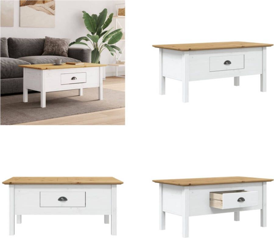 VidaXL -Salontafel-BODO-100x55x45-cm-massief-grenenhout-wit-en-bruin Salontafel Salontafels Tafel Bijzettafel