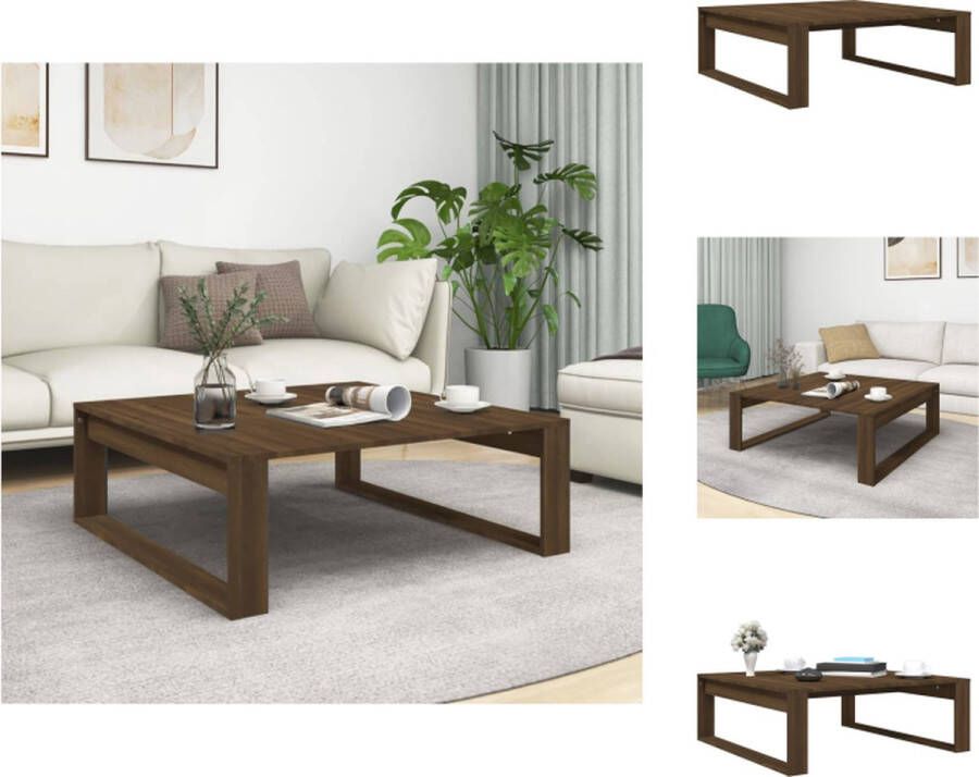 VidaXL Salontafel Salontafels Tafel Bijzettafel Salontafel 100x100x35 cm bewerkt hout bruineikenkleurig
