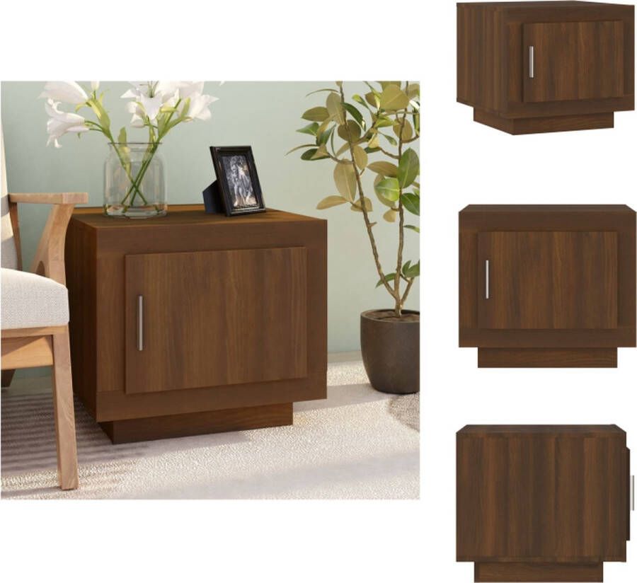VidaXL Salontafel Salontafels Bijzettafel Tafel Salontafel 51x50x45 cm bewerkt hout bruineikenkleurig - Foto 2