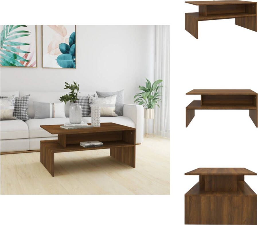 VidaXL Salontafel Bruineiken 90 x 60 x 42.5 cm Bewerkt hout Tafel