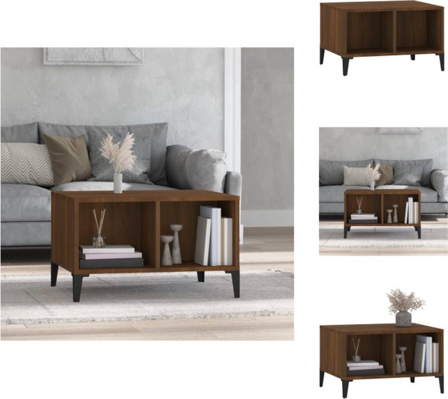 VidaXL Salontafel Salontafeltje Salontafels Tafel Salontafel 60x50x36-5 cm bewerkt hout bruineikenkleurig