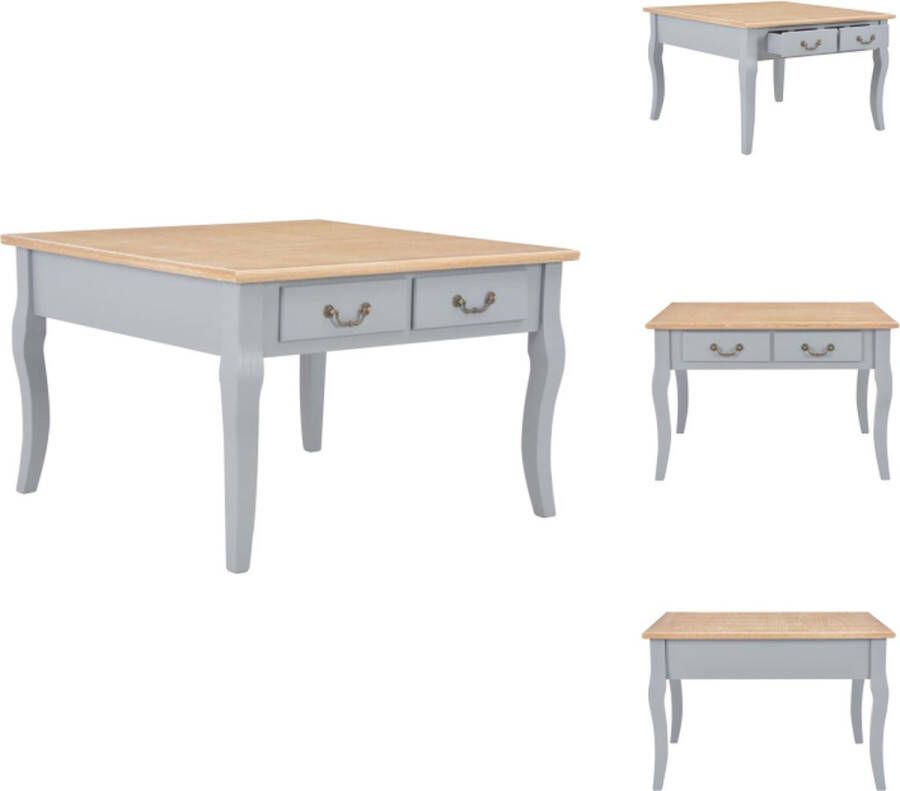 VidaXL Salontafel Salontafels Tafel Tafels Salontafel 80x80x50 cm hout grijs