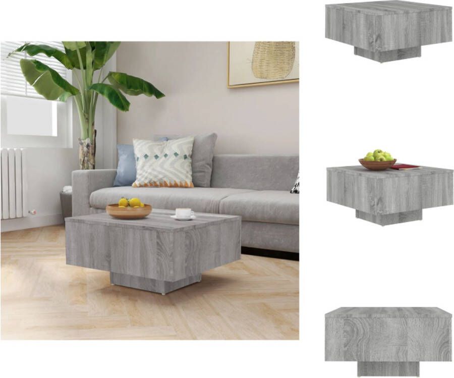 VidaXL Salontafel Salontafels Tafel Bijzettafel Salontafel 60x60x31 5 cm bewerkt hout grijs sonoma eikenkleurig - Foto 2