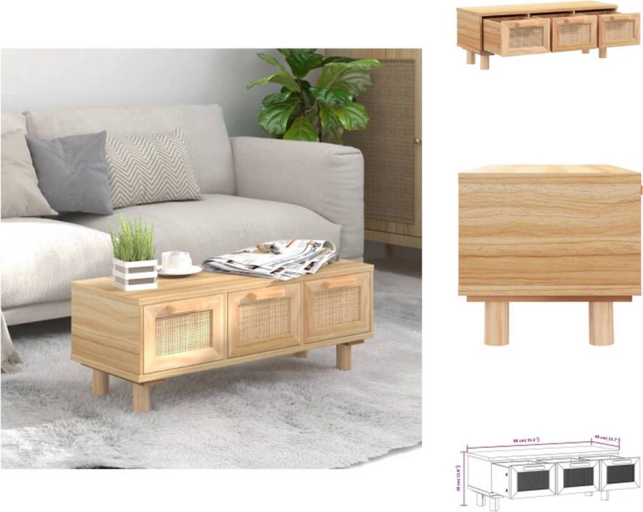 VidaXL Salontafel Salontafels Bijzettafel Banktafel Salontafel 80x40x30 cm bewerkt hout en grenenhout bruin - Foto 2