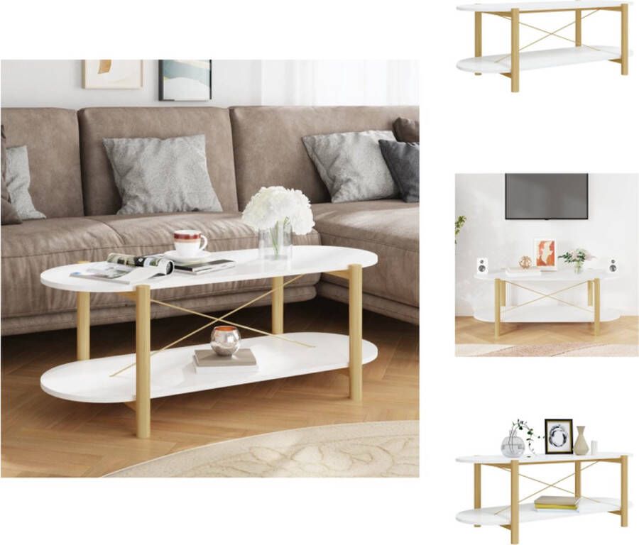 VidaXL Salontafel Salontafels Bijzettafel Banktafel Salontafel 110x48x40 cm bewerkt hout wit