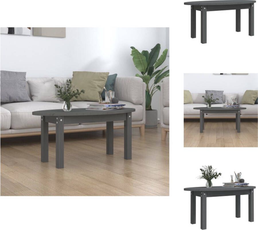 VidaXL Salontafel Salontafels Tafel Bijzettafel Salontafel 80x40x35 cm massief grenenhout grijs