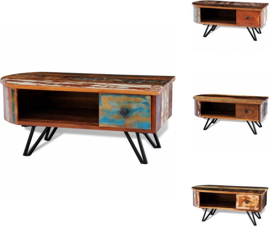 VidaXL Salontafel Salon Tafel Salon Tafels Salontafel met ijzeren poten gerecycled hout