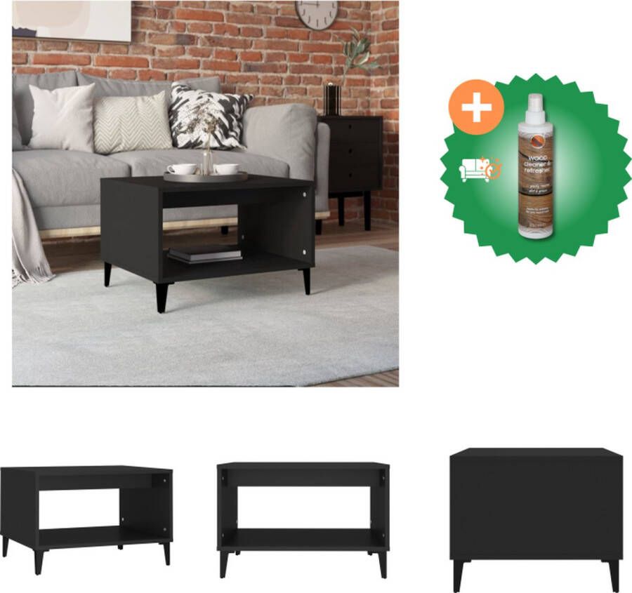 VidaXL Salontafel Functioneel 60 x 50 x 40 cm Kleur- Zwart Tafel Inclusief Houtreiniger en verfrisser