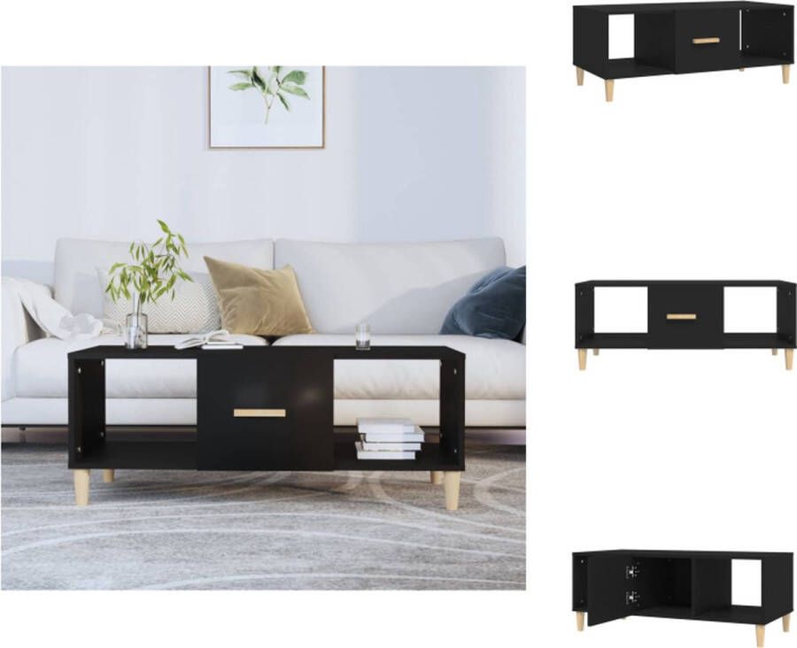 VidaXL Salontafel Salontafels Tafel Bijzettafel Salontafel 102x50x40 cm bewerkt hout zwart - Foto 2