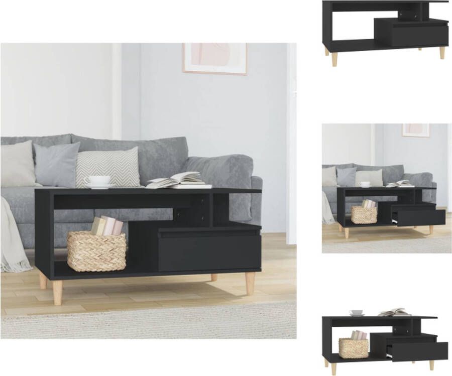 VidaXL Salontafel Salontafels Tafel Bijzettafel Salontafel 90x49x45 cm bewerkt hout zwart