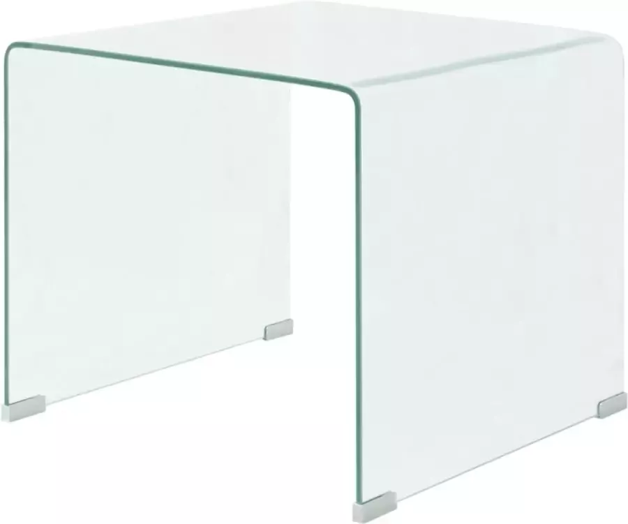 vidaXL Salontafel gehard glas 49 5x50x45 cm helder