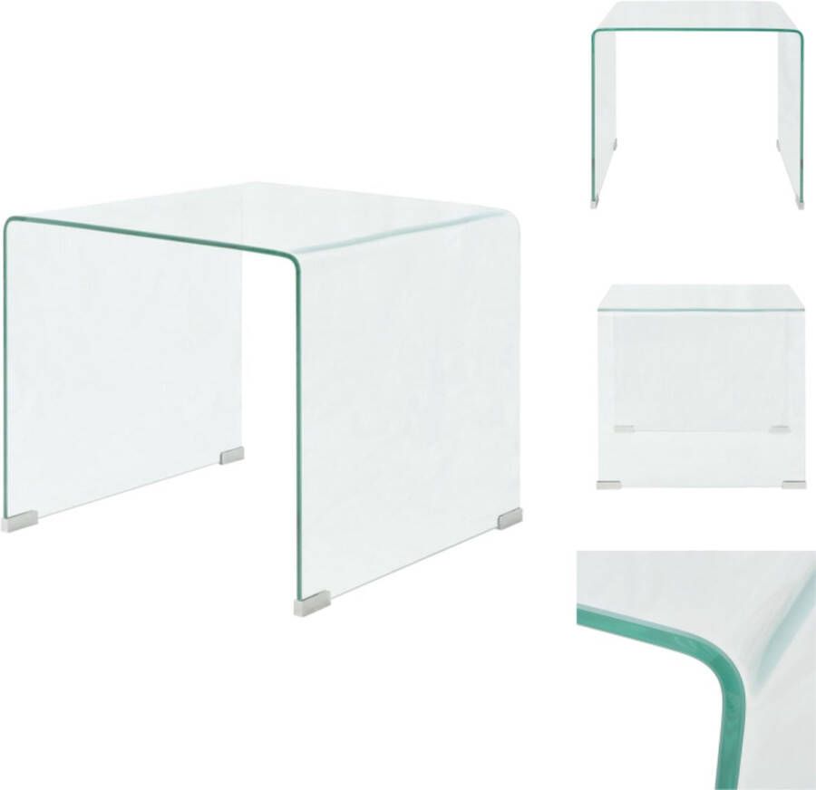 VidaXL Salontafel Salontafels Tafel Tafels Salontafel transparant 49 5x50x45 cm gehard glas