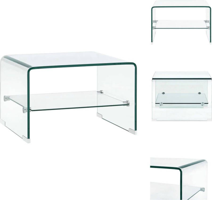 VidaXL Salontafel Salontafels Salon Tafel Salon Tafels Salontafel 50x45x33 cm gehard glas transparant