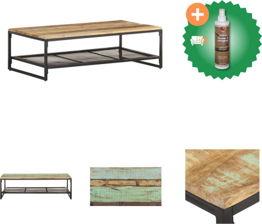 VidaXL Salontafel Gerecycled hout 110 x 60 x 35 cm Rustieke stijl Tafel Inclusief Houtreiniger en verfrisser